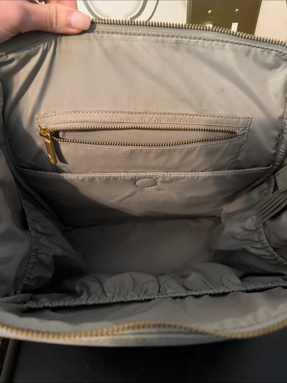 Freshly Picked Pebbled Leather Grey Backpack Diaper Bag